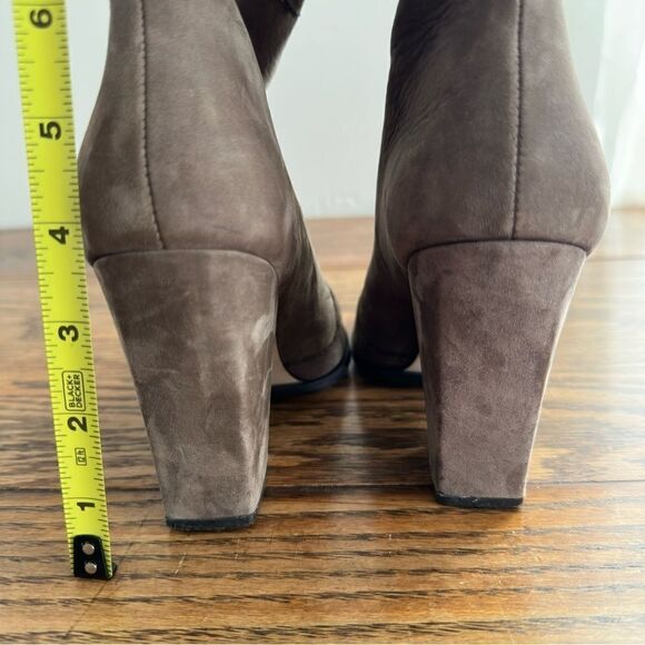 ZARA Woman Cowboy Ankle Boots Leather Booties Taupe Rustic Broken In Size 38 / 7 - Picture 4 of 7